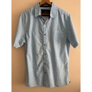 Across the Pond Men's Short Sleeve Shirt Size Large Signature Line Bright Blue